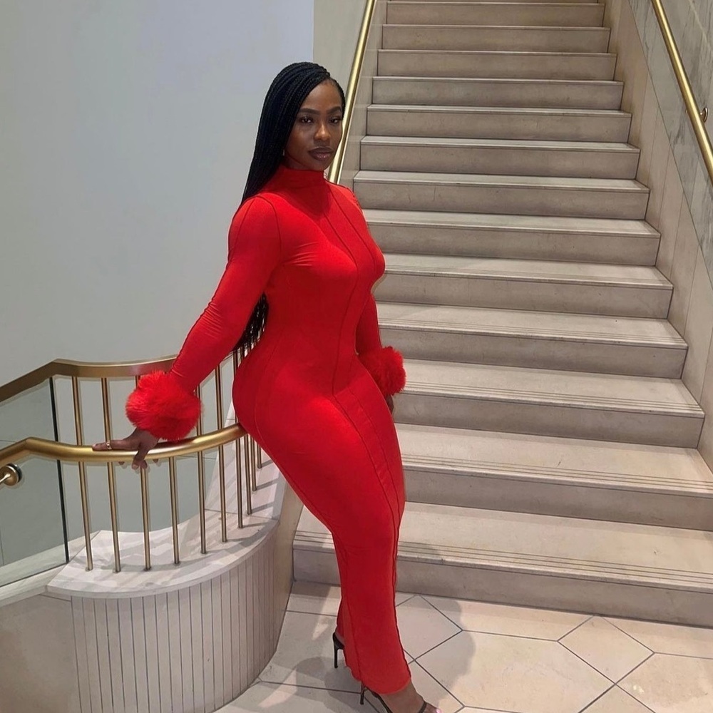 Red maxi dress